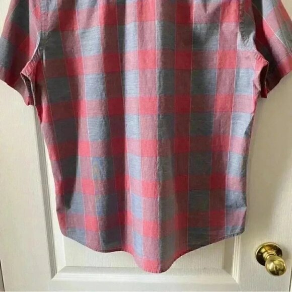 Tommy Hilfiger Mens Shirt Short Sleeve Button Down Red Grey Plaid Cotton Small - Picture 8 of 15